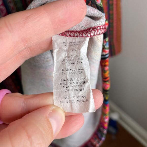 Show Me Your Mumu John Bell Sweater Size Medium Top Colorful Stripe Long Sleeve - Picture 6 of 7